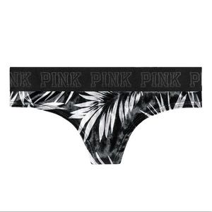 VS PINK Logo Velvet Thong Panty